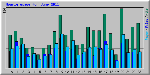 Hourly usage for June 2011