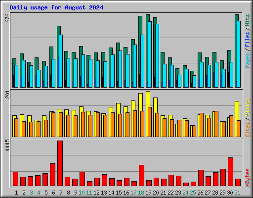Daily usage for August 2024