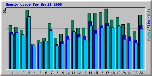 Hourly usage for April 2008