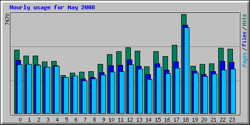 Hourly usage for May 2008