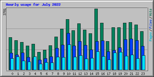 Hourly usage for July 2022