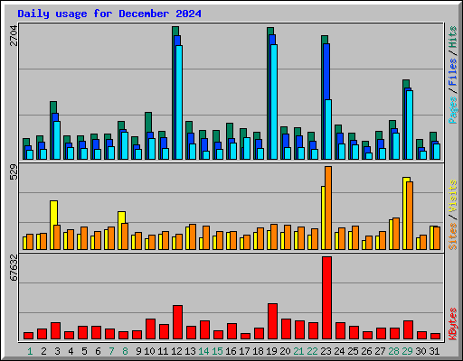 Daily usage for December 2024