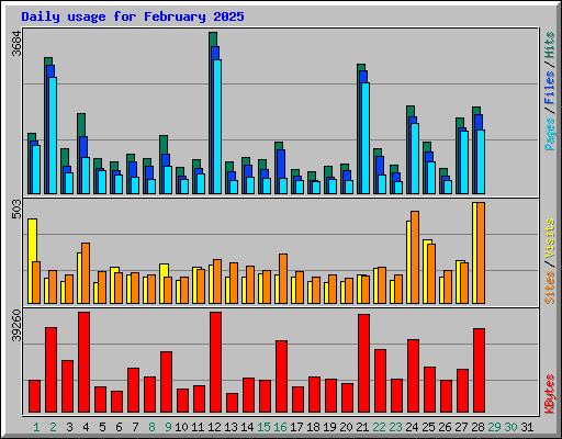 Daily usage for February 2025