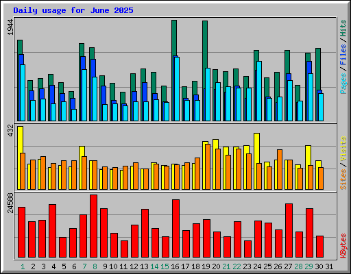 Daily usage for June 2025
