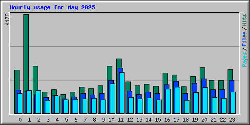 Hourly usage for May 2025