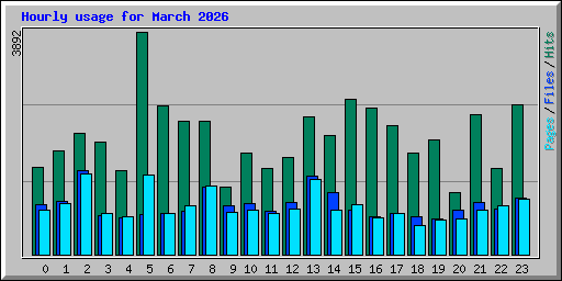 Hourly usage for March 2026