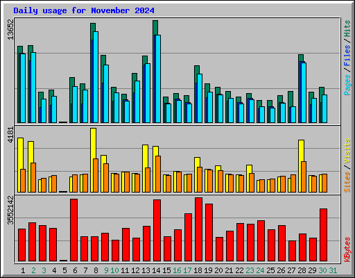 Daily usage for November 2024