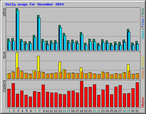 Daily usage for December 2024
