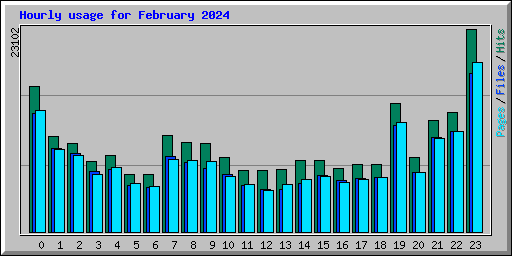 Hourly usage for February 2024