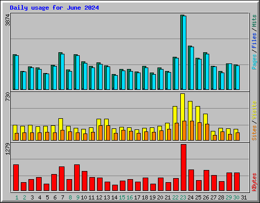 Daily usage for June 2024