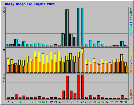 Daily usage for August 2024