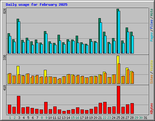 Daily usage for February 2025