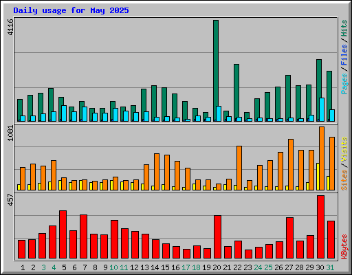 Daily usage for May 2025