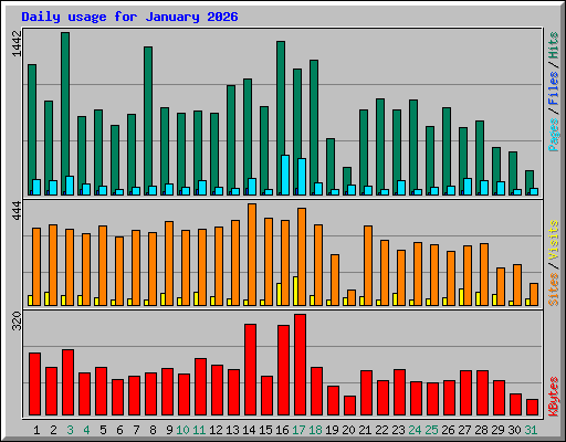 Daily usage for January 2026