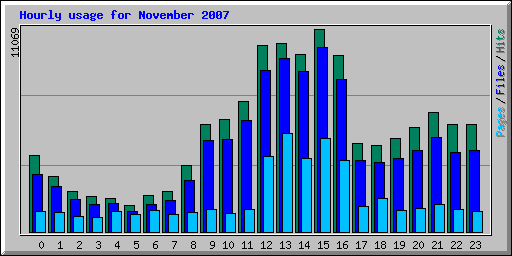 Hourly usage for November 2007