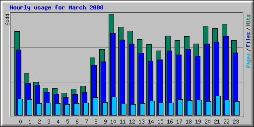 Hourly usage for March 2008