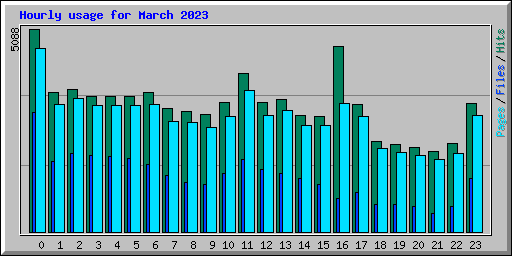 Hourly usage for March 2023