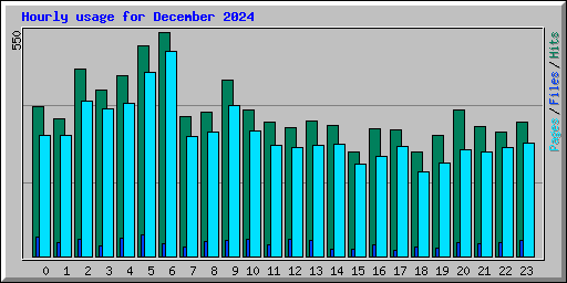 Hourly usage for December 2024