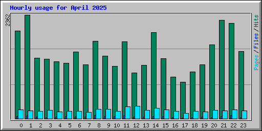 Hourly usage for April 2025