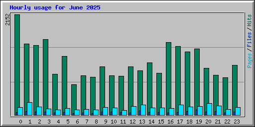 Hourly usage for June 2025