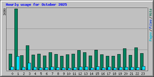 Hourly usage for October 2025