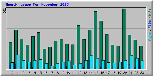 Hourly usage for November 2025