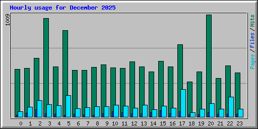 Hourly usage for December 2025