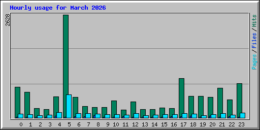 Hourly usage for March 2026