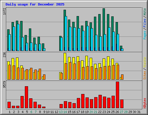 Daily usage for December 2025