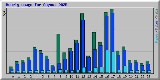 Hourly usage for August 2025