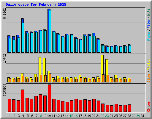 Daily usage for February 2025