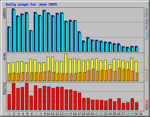 Daily usage for June 2025