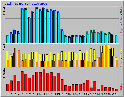 Daily usage for July 2025