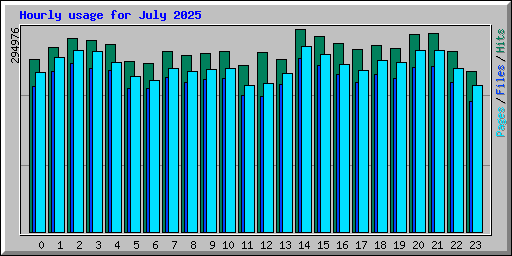 Hourly usage for July 2025